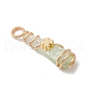 5Pcs 5 Styles Electroplated Natural Quartz Crystal Copper Wire Wrapped Pendants PALLOY-JF03434-4