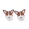 Dog Enamel Pin with Brass Butterfly Clutches JEWB-A006-02G-1