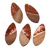 Transparent Resin and Walnut Wood Pendants RESI-T057-05C-1