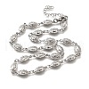 304 Stainless Steel Ladybug Link Chain Necklaces for Women Men NJEW-K249-21B-P-4
