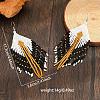 Bohemian Style Handmade Glass Seed Beads Hexagon Tassel Stud Earrings KO7700-4