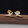 925 Sterling Silver Clear Cubic Zirconia Stud Earrings EJEW-Q032-01D-G-1
