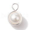 Natural Cultured Freshwater Pearl Copper Wire Wrapped Pendants PALLOY-JF02684-3