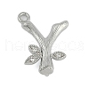 Brass Crystal Rhinestone Letter Links Connector Charms KK-S395-06P-Y-1