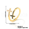 Brass Micro Pave Cubic Zirconia Cuff Rings YE0642-3-2