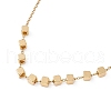 Cube Beaded Pendant Necklace NJEW-G074-47G-4