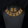 Indian Style Alloy Pendant Necklace & Dangle Earring FS-WG14192-03-1