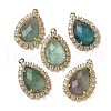 Natural & Synthetic Mixed Gemstone Faceted Teardrop Pendants G-I375-01G-2