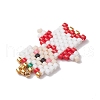 Christmas Seed Beads Beaded Charms PALLOY-MZ00257-01-4