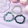 3Pcs Natural Green Aventurine & Natural Prehnite & Natural Malachite Chip Beaded Stretch Bracelet Sets BJEW-JB10862-5