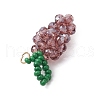 Handmade Glass Beaded Grape Pendants PALLOY-MZ00489-5