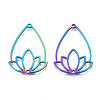 Rainbow Color 201 Stainless Steel Connector Charms STAS-N098-043M-2