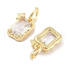 Brass Micro Pave Cubic Zirconia Charms KK-C051-10G-05-2