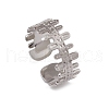 304 Stainless Steel Handrail Open Cuff Rings for Women RJEW-G285-30P-1