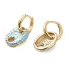 Oval Real 18K Gold Plated Brass Dangle Hoop Earrings EJEW-L268-007G-04-2