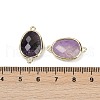 Natural Amethyst Faceted Connector Charms G-K347-11G-05-3