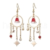 Brass Dangle Earrings EJEW-TA00454-1