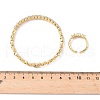 Oval Brass Micro Pave Cubic Zirconia Cuff Bangles & Rings Sets for Women SJEW-R002-06G-08-5