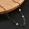 Brass Cable & Flat Sequin Chains Necklaces for Women NJEW-D302-44B-2