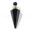 Natural & Synthetic Mixed Gemstone Faceted Cone Openable Perfume Bottle Big Pendants G-L524-18G-2