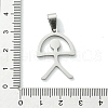 Non-Tarnish 201 Stainless Steel Pendants STAS-U003-09P-3