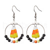 304 Stainless Steel with Plastic Dangle Earrrings EJEW-JE06085-1
