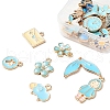 27Pcs 27 Style Light Gold Alloy Enamel Pendants ENAM-YW0001-77-5
