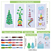 Gorgecraft 4 Sets 4 Styles Lighthouse/Gnome/Christmas Tree DIY Bookmark Cross-Stitch Beginner Kit DIY-GF0009-24-2