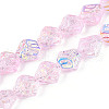 Transparency Electroplate Glass Beads Strands GLAA-T023-41A-04-1