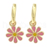 Rack Plating Flower Brass Hoop Earrings EJEW-H016-27G-02-1