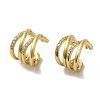 Rack Plating Brass Micro Pave Cubic Zirconia Hoop Earrings EJEW-R162-39G-1