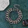 304 Stainless Steel Ball Rings Link Bracelets for Women BJEW-F488-17P-1