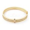 Brass Micro Pave Clear Cubic Zirconia Hinged Bangles for Women BJEW-K274-12G-4