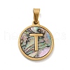 PVD Vacuum Plating 304 Stainless Steel with Paua Shell Pendants STAS-G268-02T-G-2