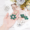 ARRICRAFT 4Pcs 2 Style Flower Glass Rhinestone Shoe Decoration AJEW-AR0001-79B-3