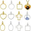 CHGCRAFT 10Pcs 10 Style Zinc Alloy Pendant Cabochon Settings FIND-CA0005-85-1