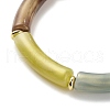 Acrylic Curved Tube Beaded Stretch Bracelet for Women BJEW-JB08375-5