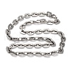 201 Stainless Steel Rectangle Link Chain Necklace NJEW-F222-24P-1