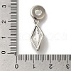 Rack Plating Brass Pave Clear Cubic Zirconia European Dangle Charms KK-H485-22P-3