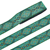National Style Polyester Jacquard Flower Ribbon for Garment Accessories OCOR-WH0097-39C-1