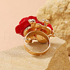 Resin Rose Finger Rings HP1514-7-2