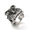 316 Stainless Steel Cavel Finger Ring RJEW-C030-01A-AS-1