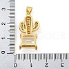 Rack Plating Brass Micro Pave Clear Cubic Zirconia Pendants ZIRC-L100-158G-4