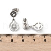 Flat Round 304 Stainless Steel Micro Pave Clear Cubic Zirconia Dangle Stud Earrings EJEW-Z089-28P-5