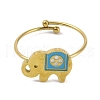 Ion Plating(IP) Elephant 304 Stainless Steel Enamel Ring RJEW-A038-15G-01-2