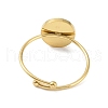 Ion Plating(IP) Flat Round with Smiling Face 304 Stainless Steel Enamel Ring RJEW-A038-12G-02-3