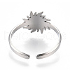Non-Tarnish 304 Stainless Steel Sun Cuff Rings RJEW-N038-116P-4