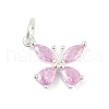 925 Sterling Silver Micro Pave Cubic Zirconia Pendants STER-Q002-03B-1