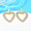 Brass Micro Pave Clear Cubic Zirconia Stud Earrings EJEW-C147-01B-G-1