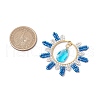Glass Seed Beaded Flat Round Pendants PALLOY-MZ00570-01-2